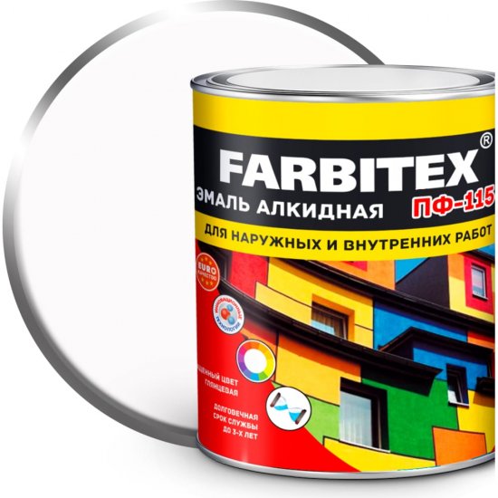 Алкидная эмаль Farbitex ПФ-115