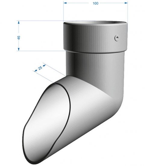 Колено стока Docke Lux пластиковый d100 мм шоколад RAL 8019