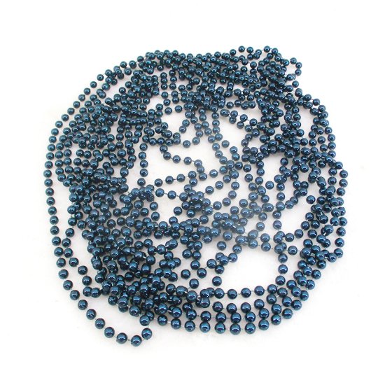 Бусы пластиковые D8мм 10м синий