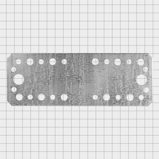 Пластина крепежная КР 180x65x1.8 оцинкованная сталь цвет серебро
