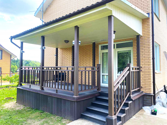 Опорный столб ДПК СМ Decking цвет Мербау 120x120x3000 мм