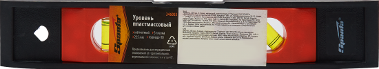 Уровень пузырьковый торпедо Sparta 346055 магнитный 3 глазка 225 мм