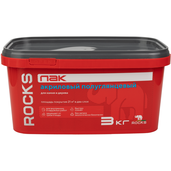 Лак акриловый для камня и дерева Rocks 3 кг