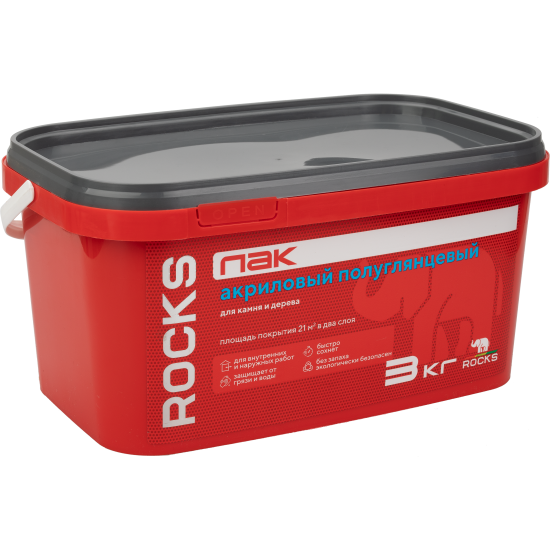 Лак акриловый для камня и дерева Rocks 3 кг