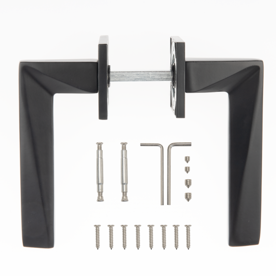 Дверные ручки Armex H-30125-А-BLM без запирания цвет матовый черный