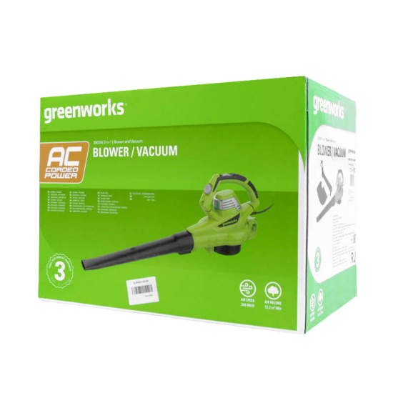 Пылесос воздуходувка электрическая Greenworks BL3000 3000 Вт