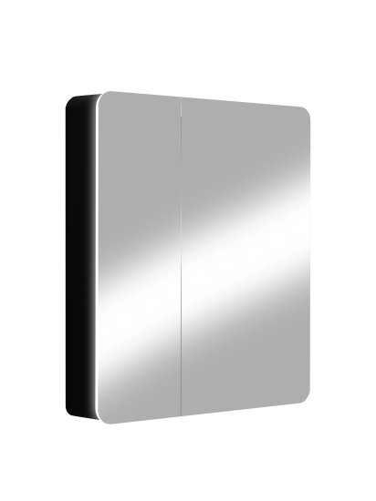 Шкаф зеркальный подвесной Perfect с подсветкой 76x85 см цвет черный