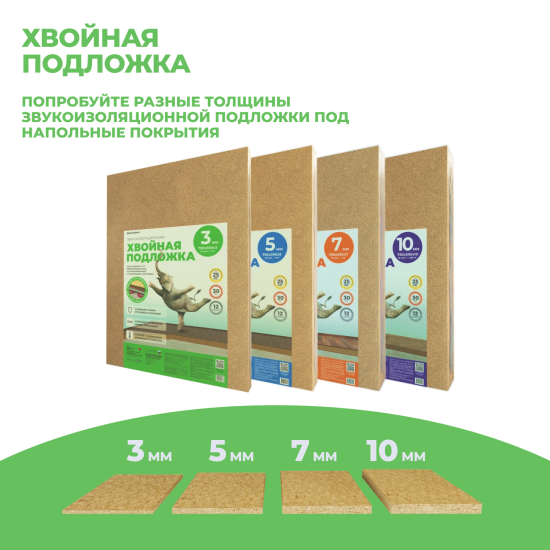 Подложка под напольное покрытие звукоизоляционная Хвойная 7 мм 7 м²