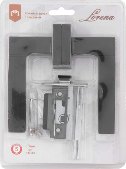 Дверные ручки 147 BL без запирания комплект цвет черный