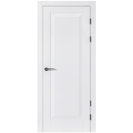 Дверь межкомнатная глухая Альпика 80x230 см ПЭТ цвет белый с замком и петлями
