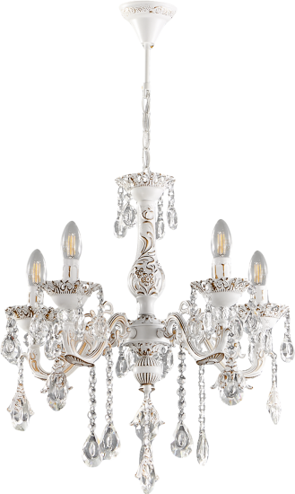 Люстра подвесная Семь огней Эветта 5 ламп 9 м² цвет белый