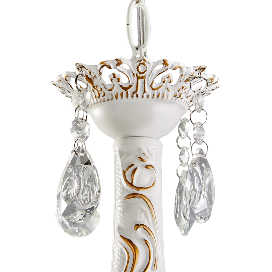 Люстра подвесная Семь огней Эветта 5 ламп 9 м² цвет белый