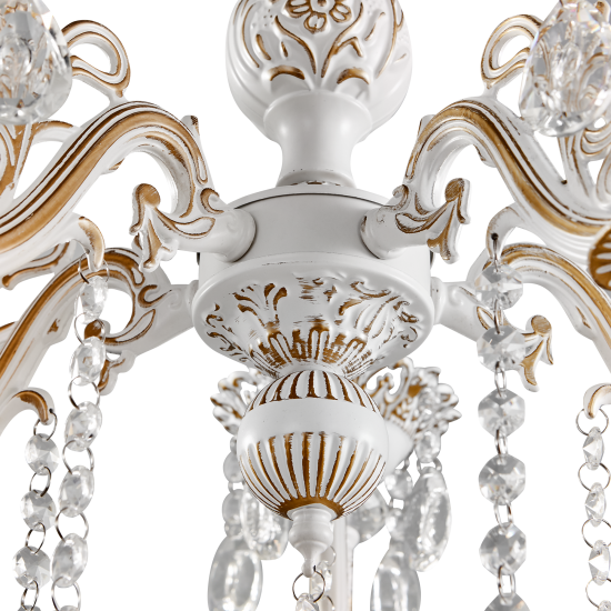 Люстра подвесная Семь огней Эветта 5 ламп 9 м² цвет белый