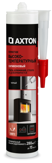 Герметик силиконовый Axton высокотемпературный до 300°C уксусный черный 280 мл