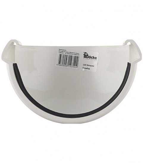 Заглушка желоба Docke Lux пластиковая d140 мм пломбир RAL 9003