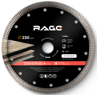 Диск алмазный по керамограниту Rage 605230 турбо 230x30/22.2/25.4x2 мм