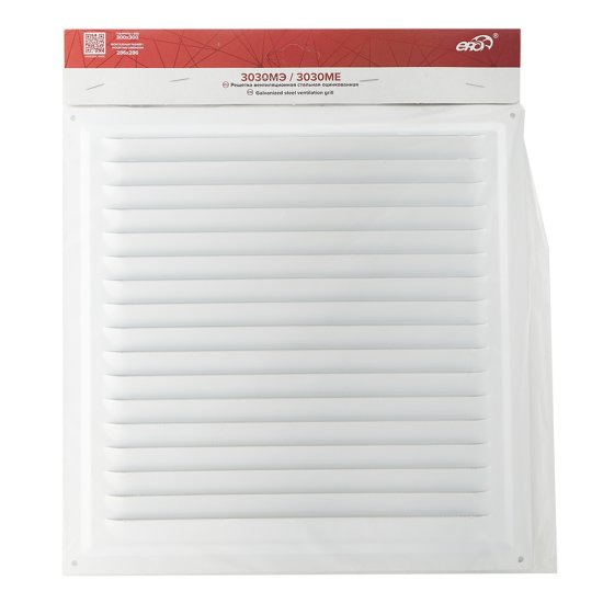 Решетка вентиляционная стальная Era 300х300 мм с сеткой белая