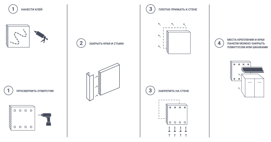 Стеновая панель Брут Delinia 240x0.6x60 см CPL/МДФ цвет серый