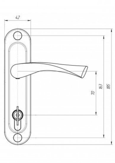 Ручка дверная входная на планке РФ1-70.02 медь