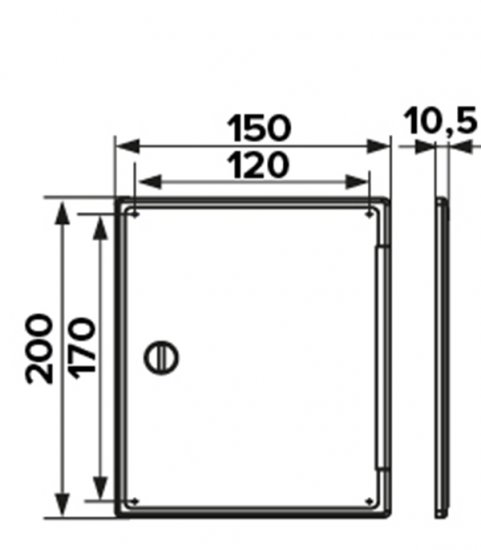 Люк ревизионный пластиковый 150х200 мм накладной