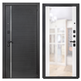 Дверь входная металлическая Порта Р-3 98x205 см правая белая с зеркалом