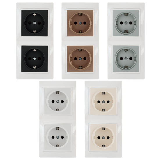 Рамка для розеток и выключателей вертикальная Таймыр 2 поста цвет белый