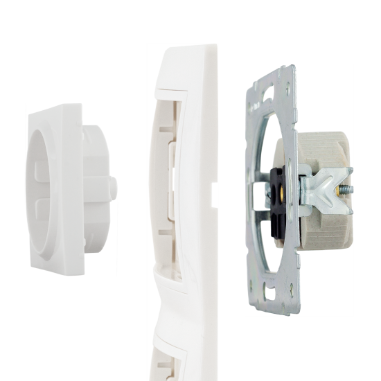 Рамка для розеток и выключателей вертикальная Таймыр 2 поста цвет белый