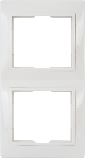 Рамка для розеток и выключателей вертикальная Таймыр 2 поста цвет белый