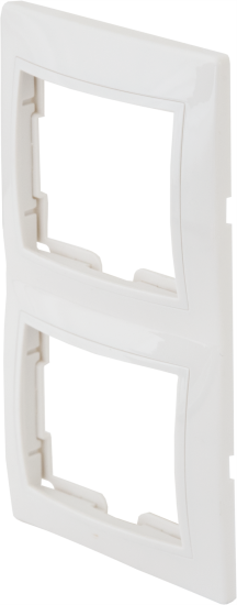 Рамка для розеток и выключателей вертикальная Таймыр 2 поста цвет белый