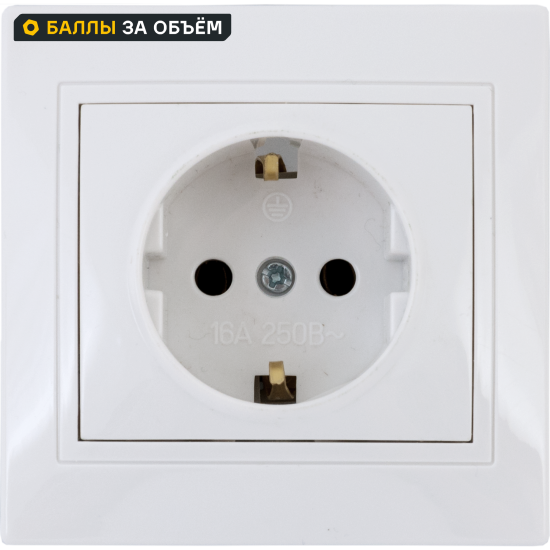 Розетка встраиваемая Tdm Electric Таймыр с заземлением цвет белый