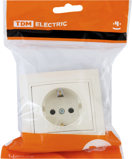 Розетка встраиваемая Tdm Electric Таймыр с заземлением цвет бежевый
