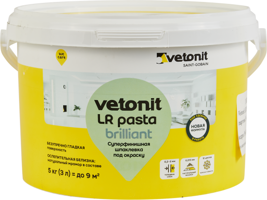 Шпаклёвка полимерная финишная Vetonit LR Паста Бриллиант 5 кг