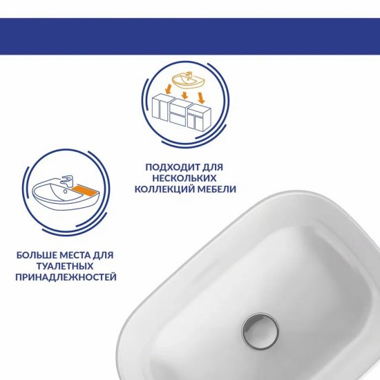 Раковина Cersanit Moduo 50 Square накладная 50 см