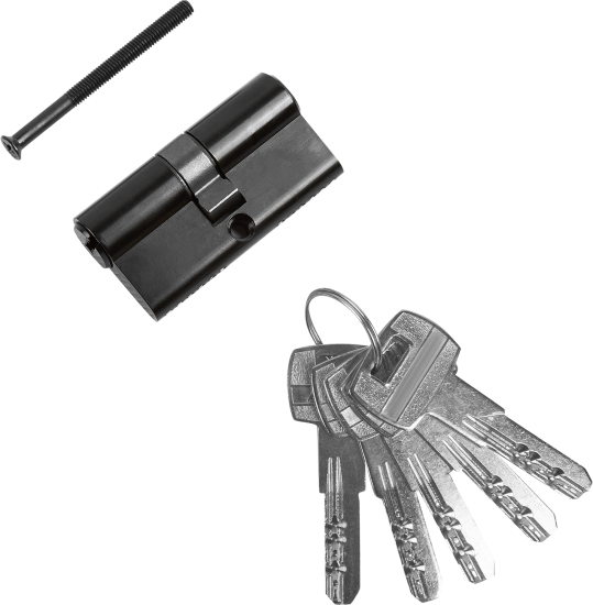 Цилиндр для замка с ключом 30x30 мм цвет черный