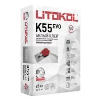 Клей для плитки/ керамогранита/ мозаики/ камня Litokol LitoPlus K55 белый класс C2 TE 25 кг