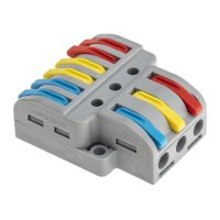 Клеммы разветвительные рычажковые Duwi СМК-536 PRO 3x6-проводные 4мм² серые 4шт 26661 1