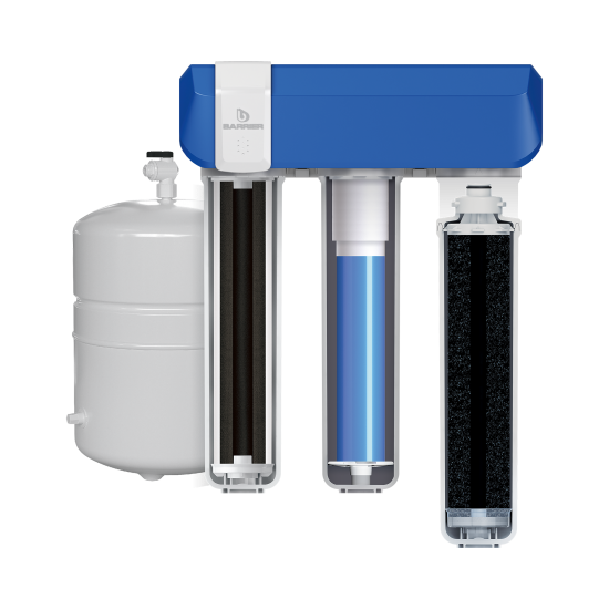 Система обратного осмоса Барьер Compact OSMO 100 быстросъемный 3 ступени бак 12 л кран в комплекте