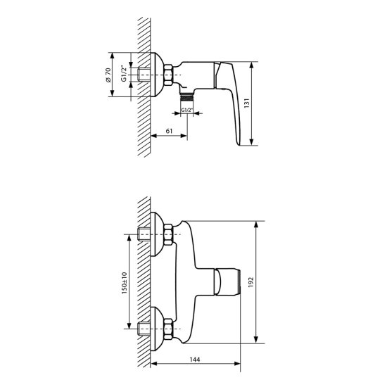 Смеситель для душа без излива Lavelly Vector хром без лейки однорычажный (672240)
