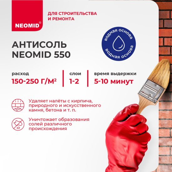 Средство для удаления высолов Neomid Антисоль 550 концентрат 1:2 1 л