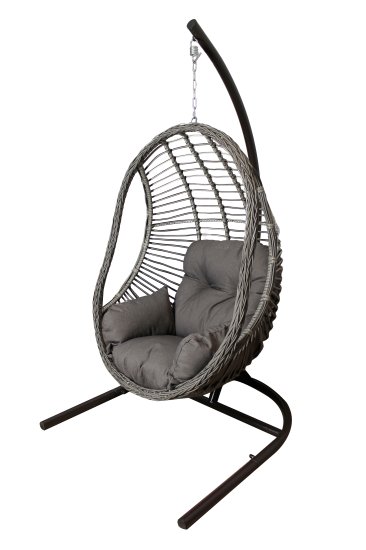 Кресло подвесное Greengard Комо до 120 кг серый с опорой