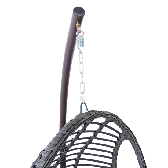 Кресло подвесное Greengard Комо до 120 кг серый с опорой