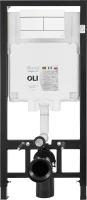 Инсталляция Oli 80 Eco 50 см для подвесного унитаза с кнопкой Slim цвет белый