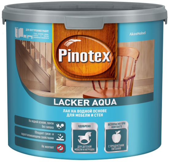 Лак для стен на водной основе Pinotex Lacker Aqua 70 цвет прозрачный глянцевый 2.7 л
