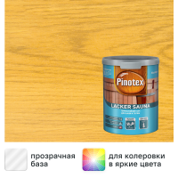 Лак для саун на водной основе Pinotex Lacker Sauna 20 цвет прозрачный полуматовый 1 л