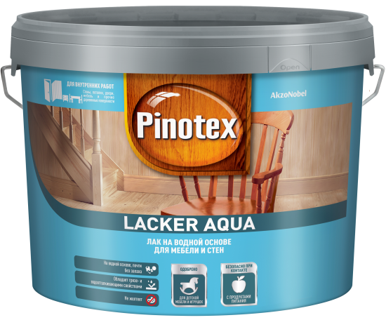 Лак для стен на водной основе Pinotex Lacker Aqua 10 цвет прозрачный матовый 9 л
