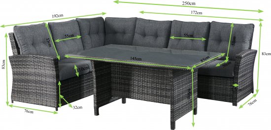 Набор садовой мебели для обеда Family KJ-Z2025 искусственный ротанг бежевый: диван, стол
