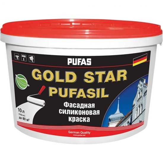 Морозостойкая фасадная силиконовая краска Pufas GOLD STAR PUFASIL