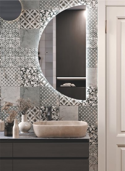 Зеркало для ванной Ориент с подсветкой 40x80 см цвет серебро