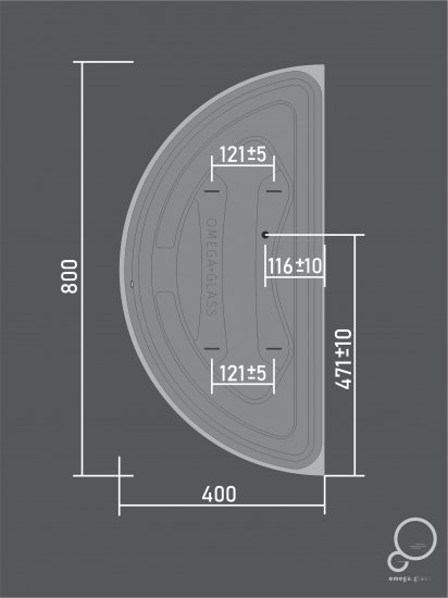 Зеркало для ванной Ориент с подсветкой 40x80 см цвет серебро