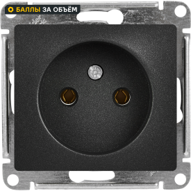 Розетка встраиваемая Systeme Electric Glossa без заземления цвет антрацит